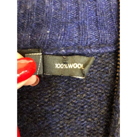 Irelandseye 100% Wool Full-Zip Blue Cardigan Sweater Jacket SZ M - Picture 11 of 13